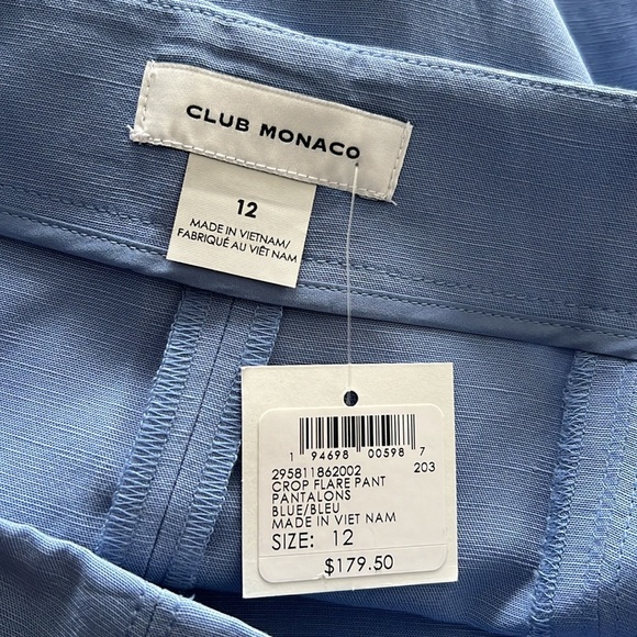 Club Monaco Crop Flare Pants Blue Size 12 NWT - Picture 7 of 8